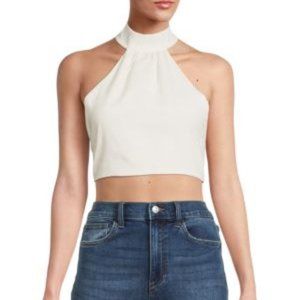 WeWoreWhat Halter Linen Blend Top